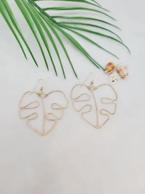 Monstera Leaf Statement Earrings