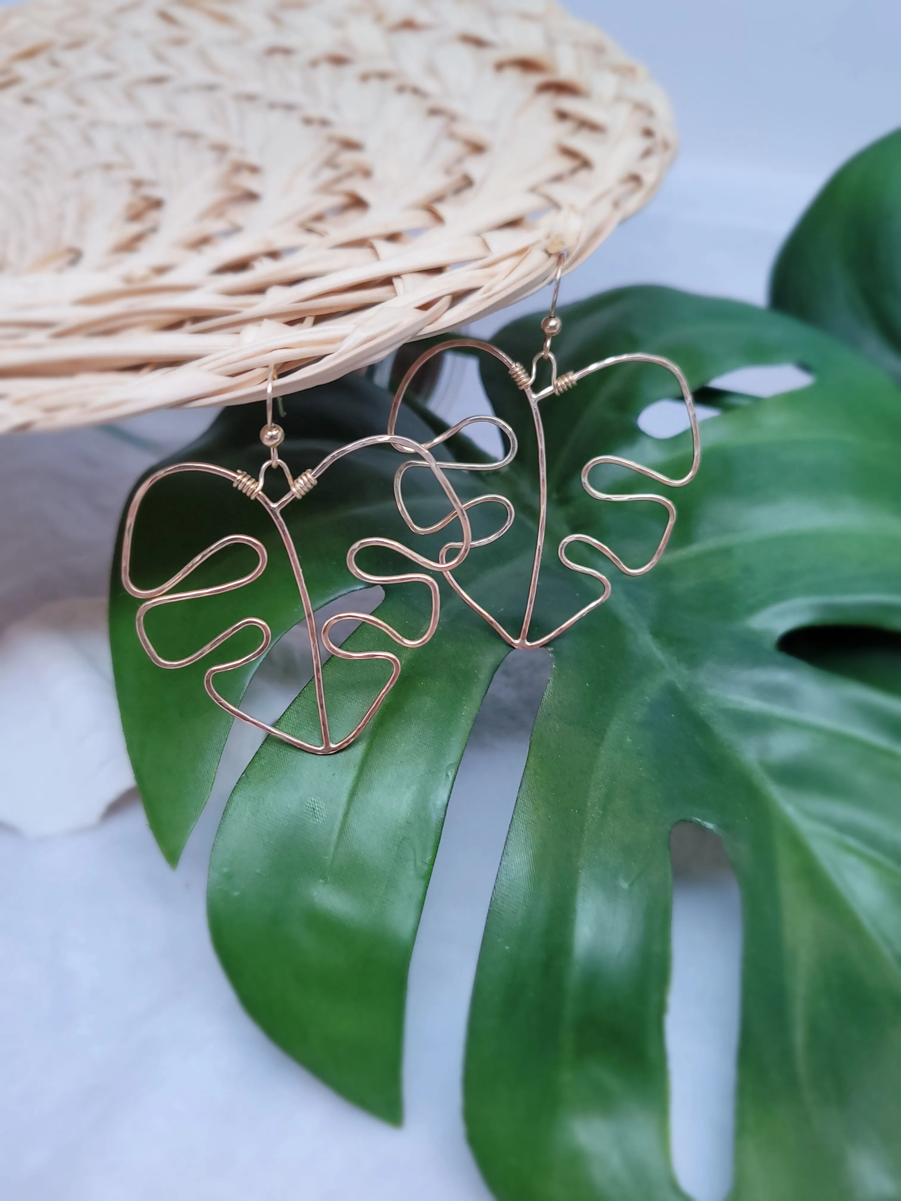 Monstera Leaf Statement Earrings