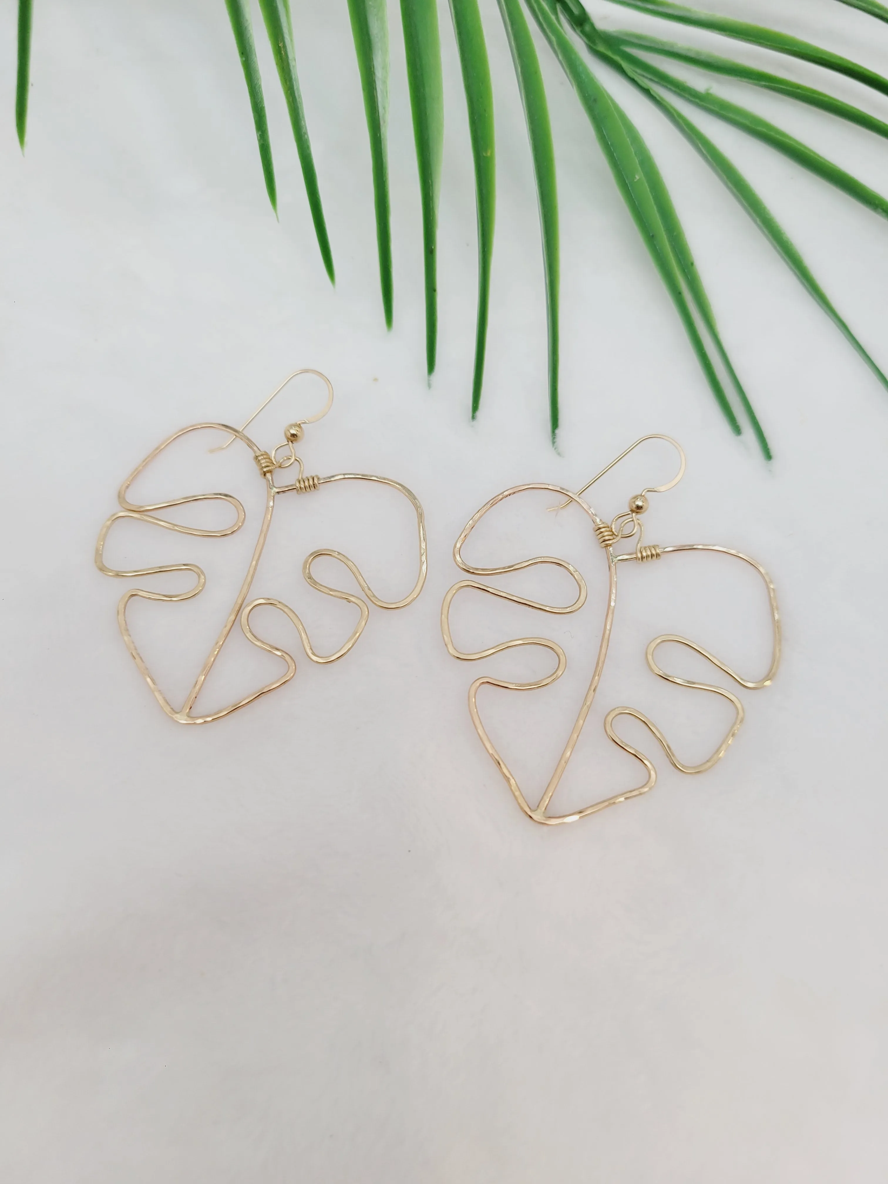 Monstera Leaf Statement Earrings