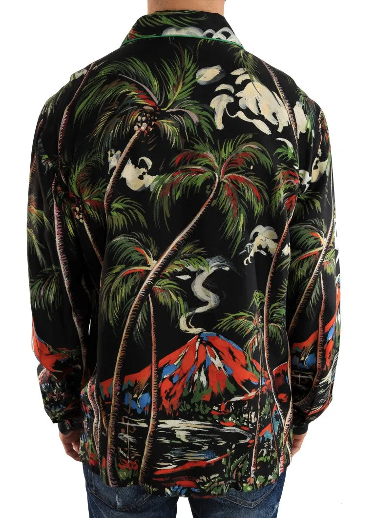 Multicolor Silk Jungle Print Shirt