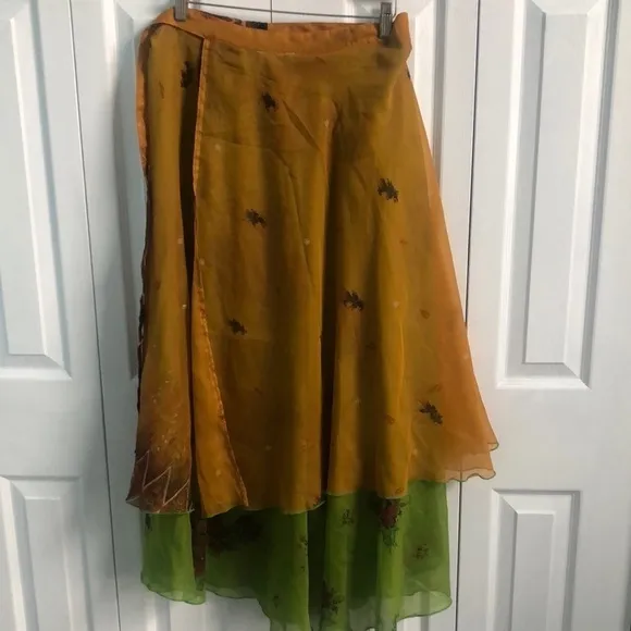 My Choice Flowy Boho Gypsy Double Layered Wrap Skirt One Size Fits Most