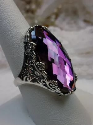 Mystic Topaz Ring, Large Oval gem, Vintage Reproduction Jewelry #D97