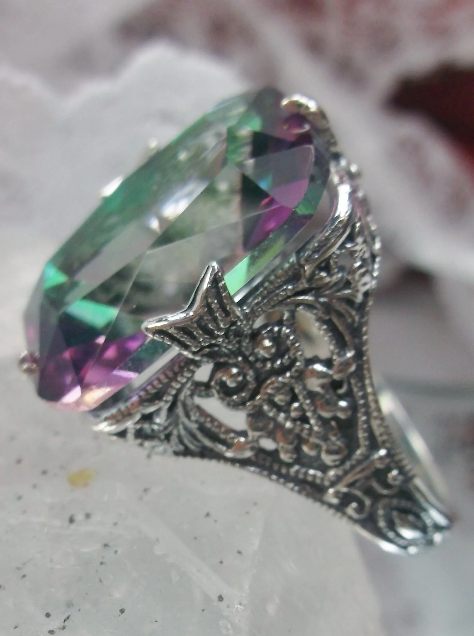 Mystic Topaz Ring, Vintage Jewelry #D202