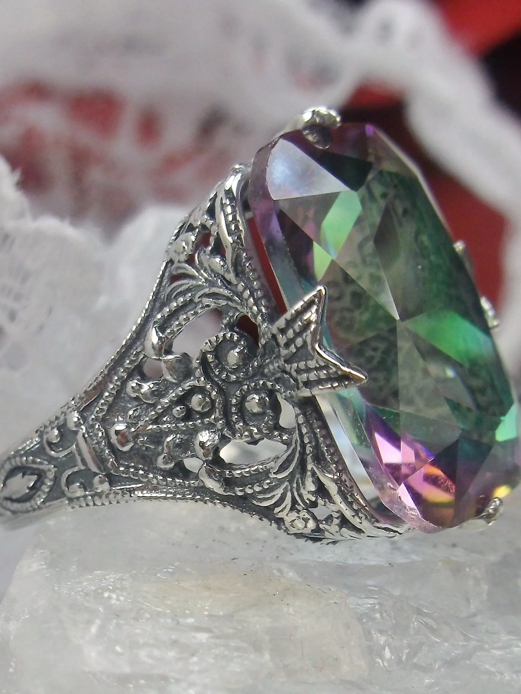 Mystic Topaz Ring, Vintage Jewelry #D202