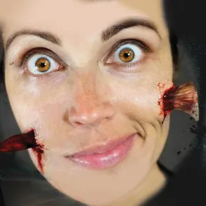 Nailed Through Face Halloween Makeup Horror Movie 3D FX Transfers