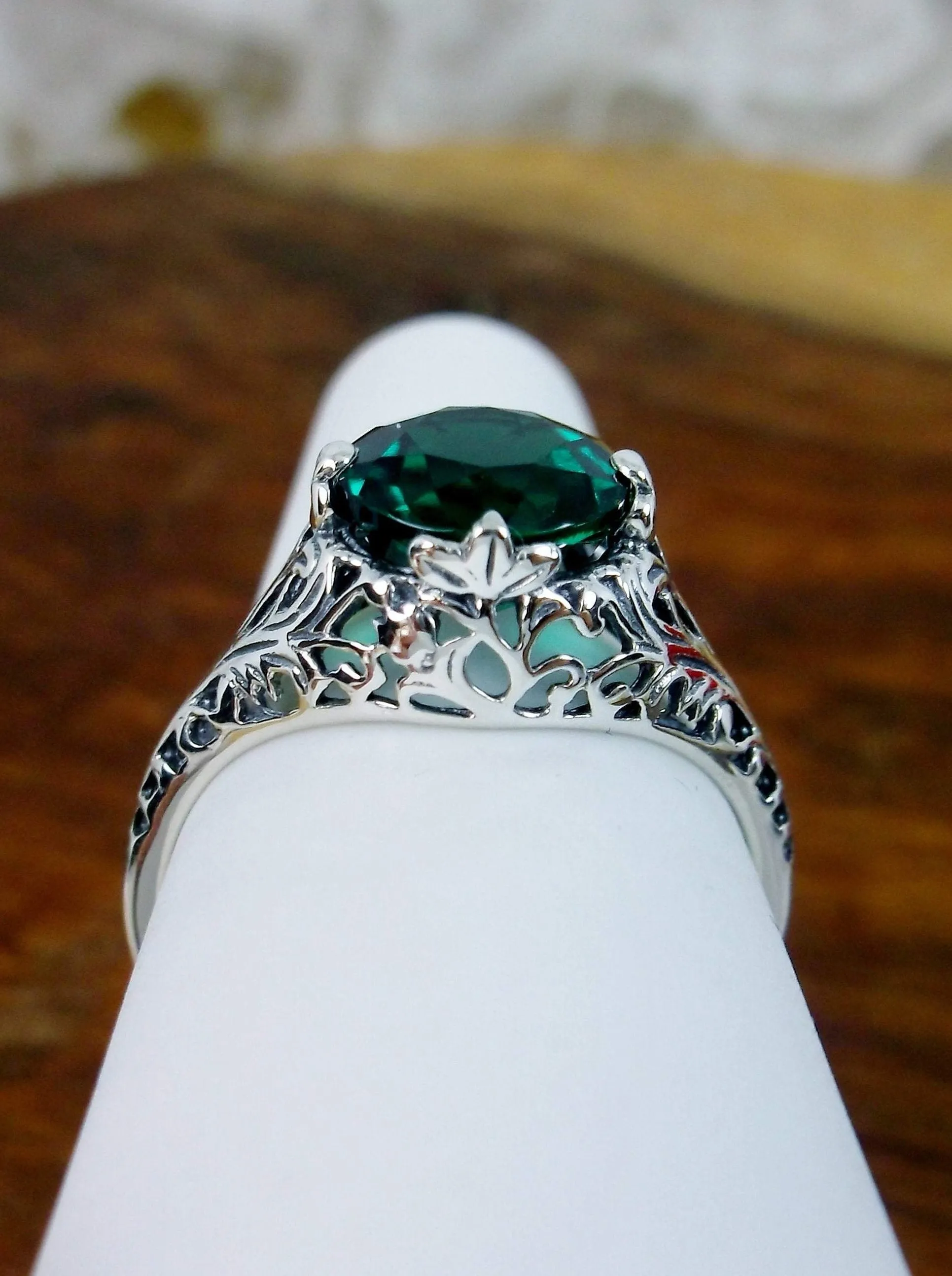 Natural Emerald Victorian Ring #D198