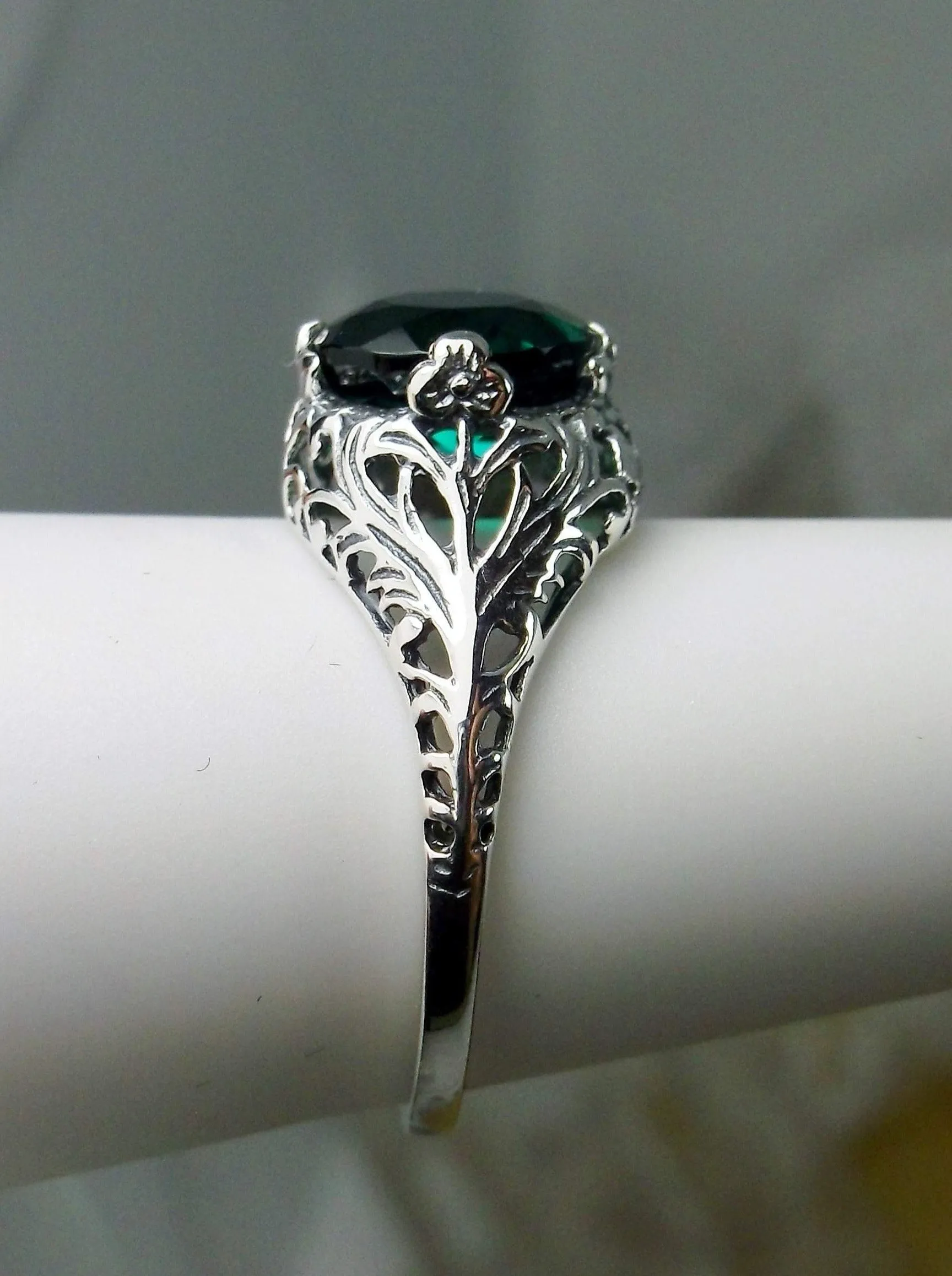 Natural Emerald Victorian Ring #D198