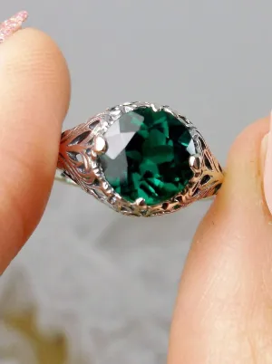 Natural Emerald Victorian Ring #D198