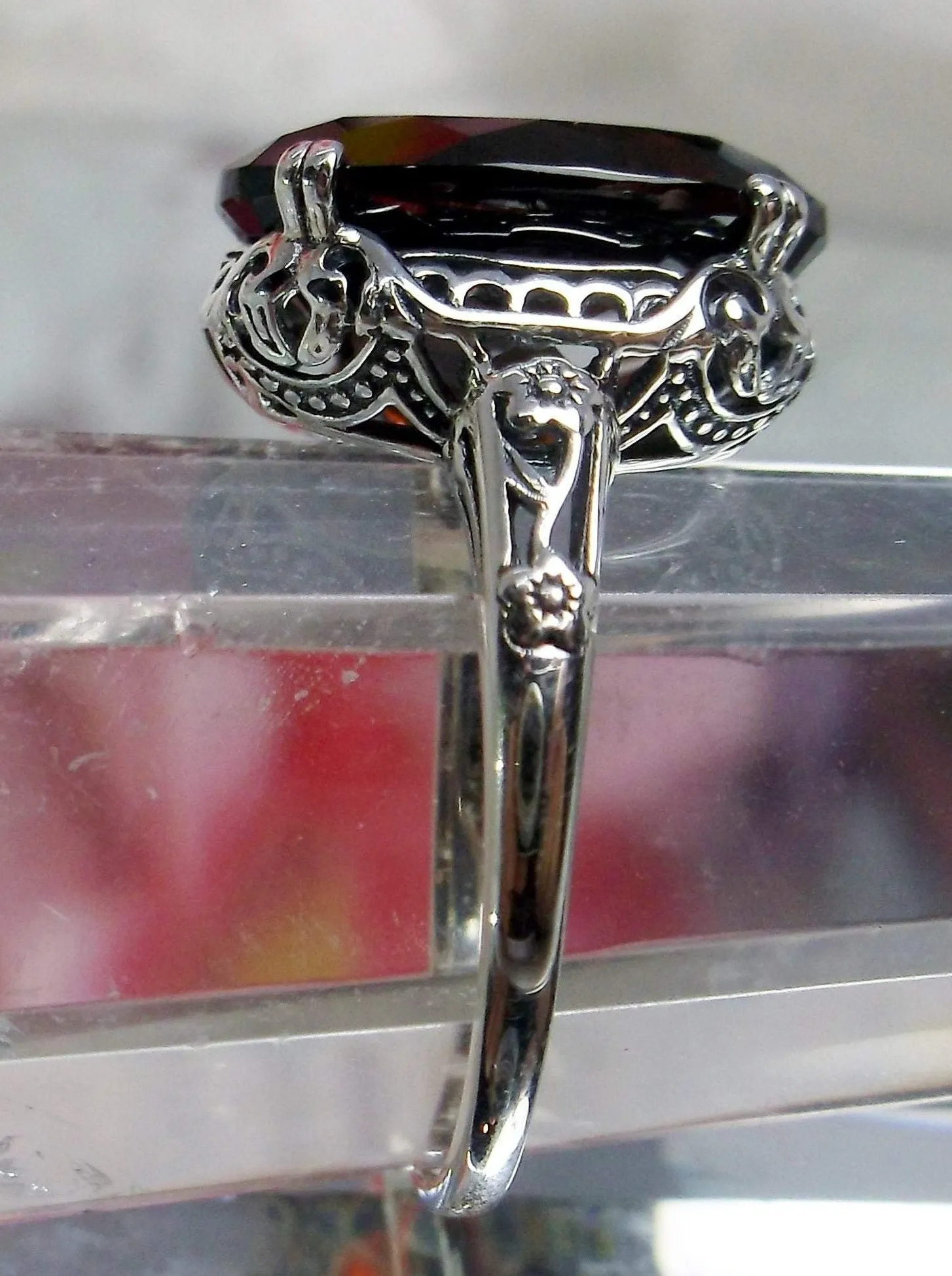 Natural Garnet Ring, Revival Edwardian Jewelry #D70