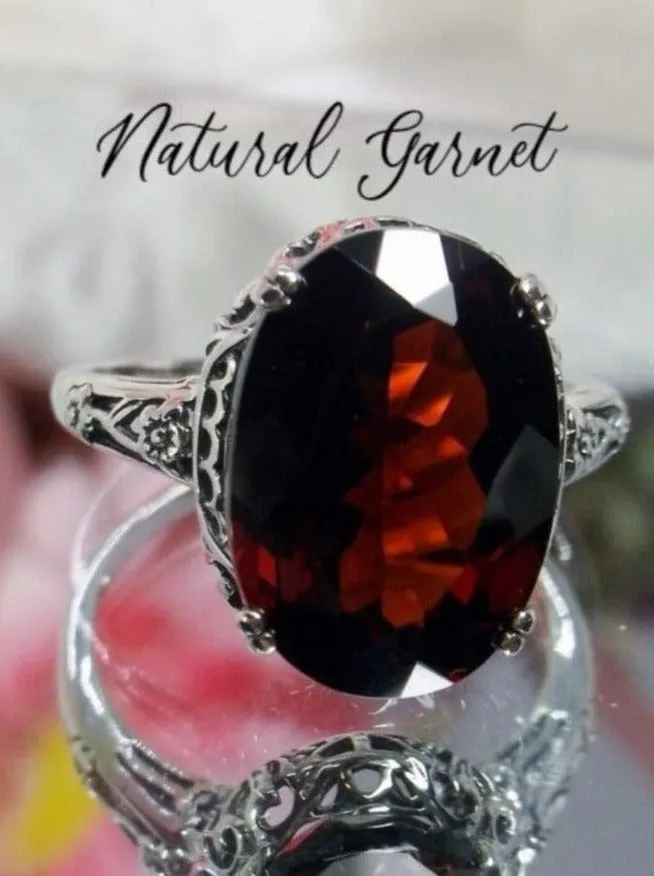 Natural Garnet Ring, Revival Edwardian Jewelry #D70
