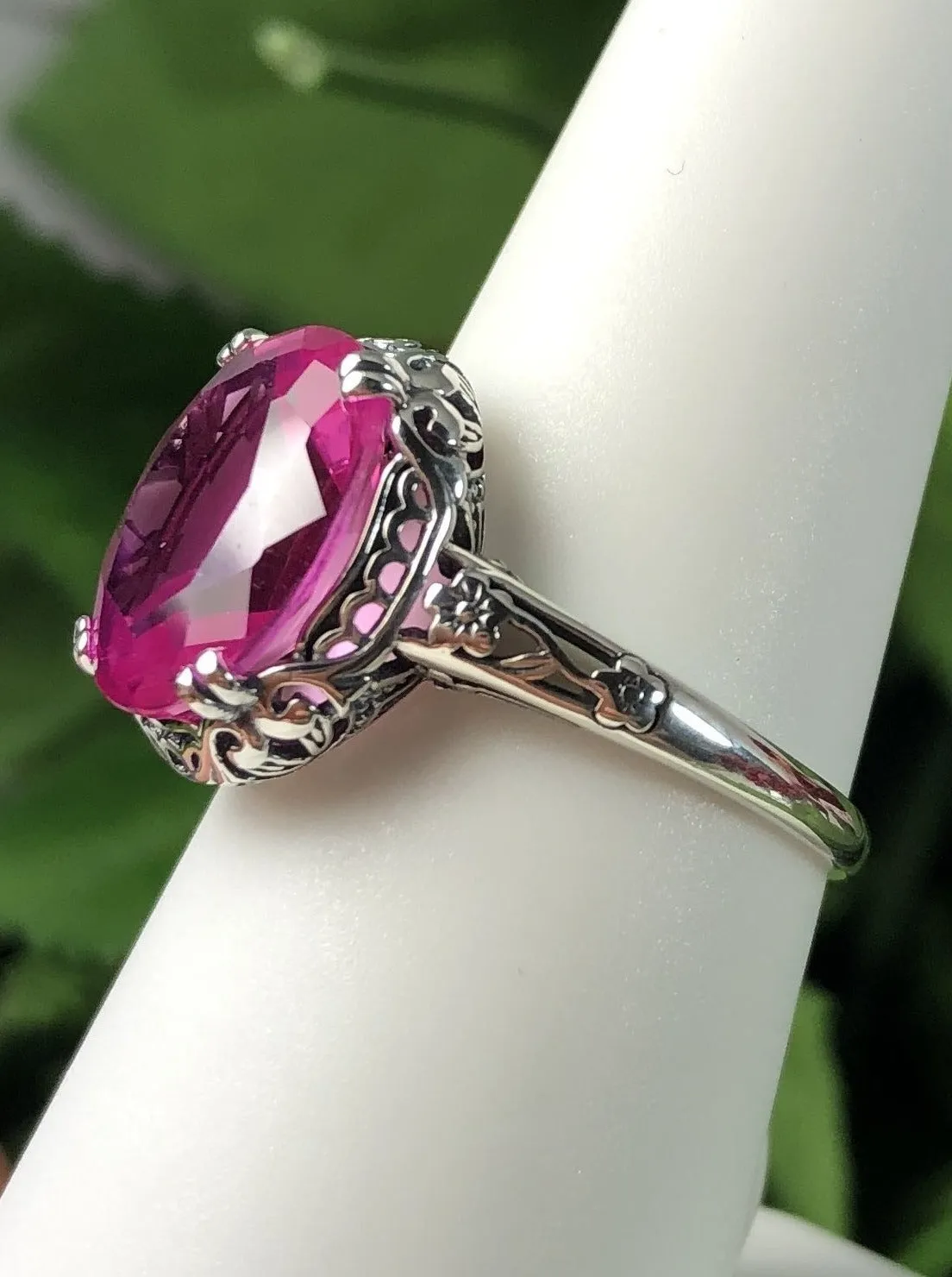 Natural Pink Topaz Ring, Size 6.5, Natural Pink Gemstone, Edwardian Jewelry #D70z - Ready to Ship