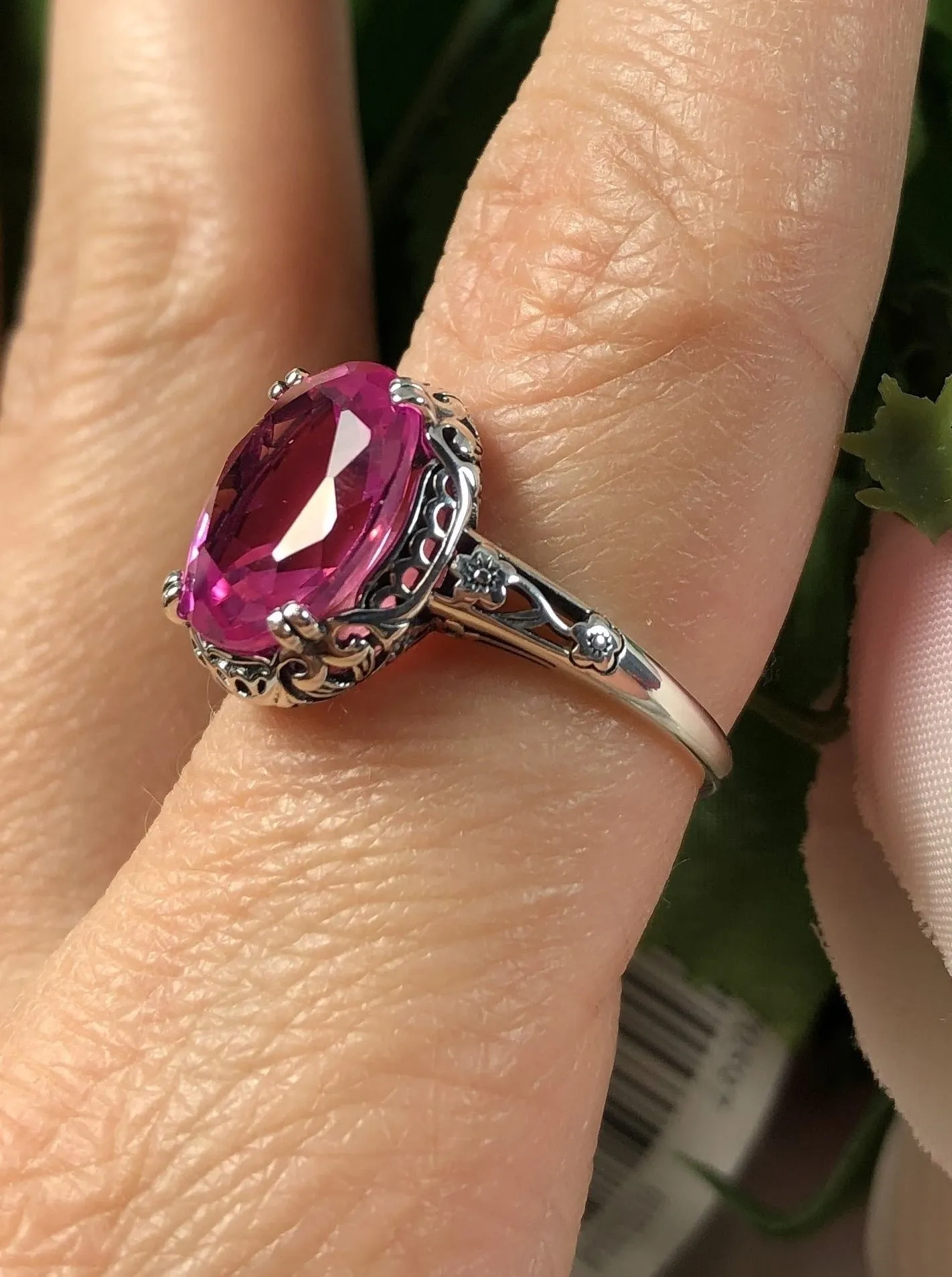 Natural Pink Topaz Ring, Size 6.5, Natural Pink Gemstone, Edwardian Jewelry #D70z - Ready to Ship