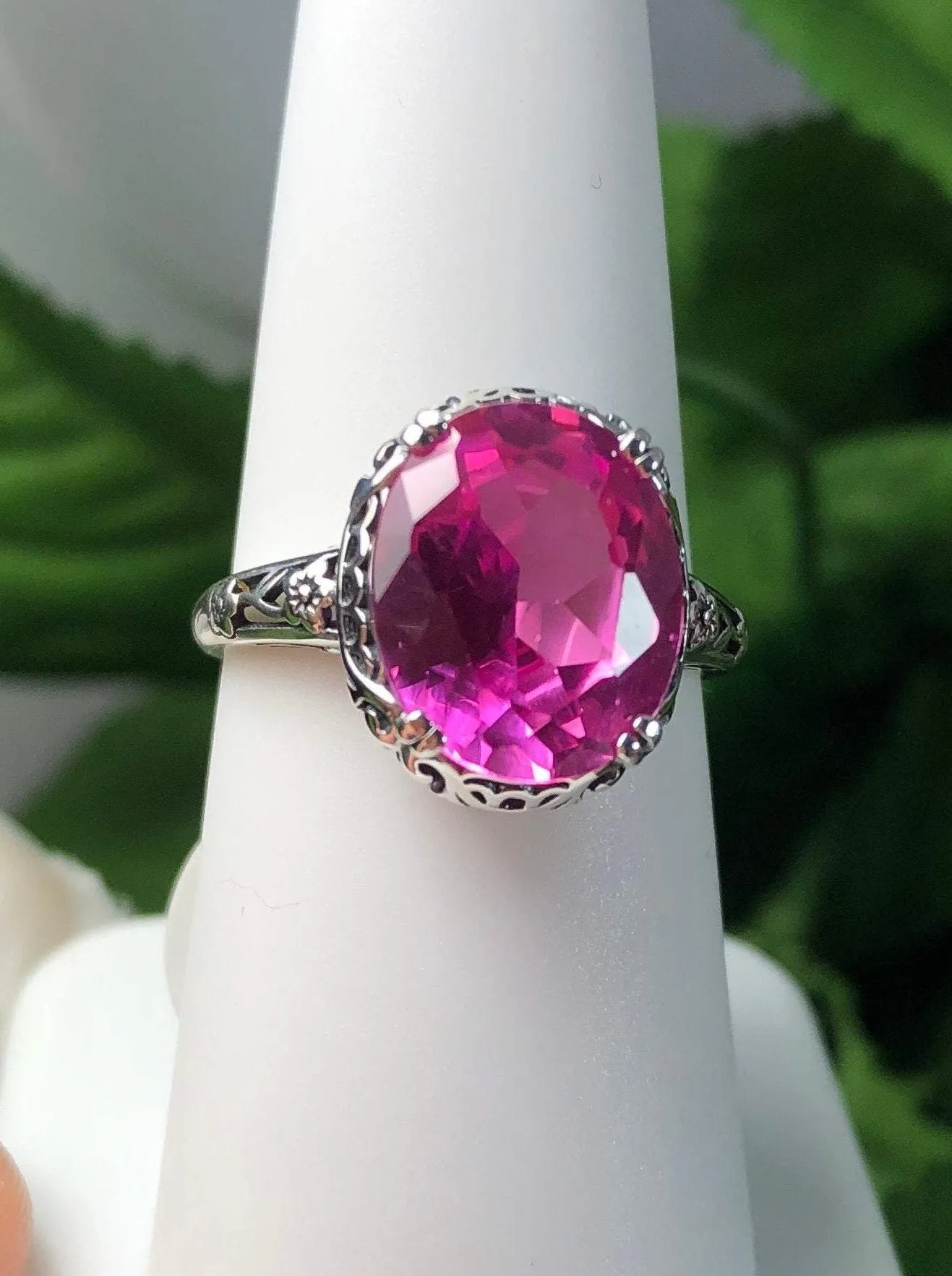 Natural Pink Topaz Ring, Size 6.5, Natural Pink Gemstone, Edwardian Jewelry #D70z - Ready to Ship
