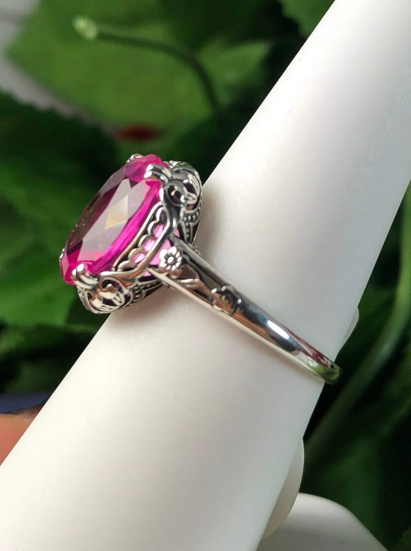Natural Pink Topaz Ring, Size 6.5, Natural Pink Gemstone, Edwardian Jewelry #D70z - Ready to Ship