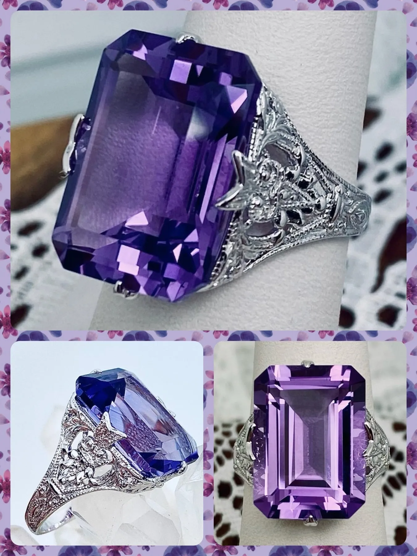 Natural Purple Amethyst Ring, 10k or 14k Gold Vintage Jewelry #D202