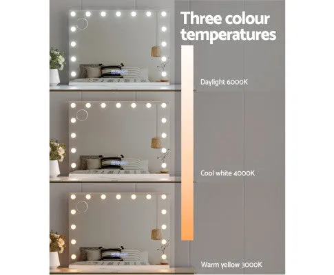 NEW Bluetooth Makeup Mirror 80X58cm Hollywood with Light Vanity Wall 18 LED