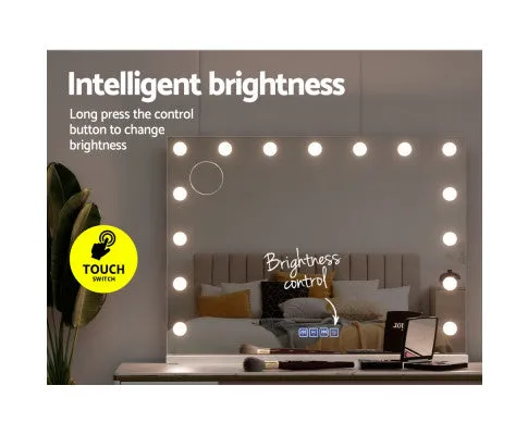 NEW Bluetooth Makeup Mirror 80X58cm Hollywood with Light Vanity Wall 18 LED