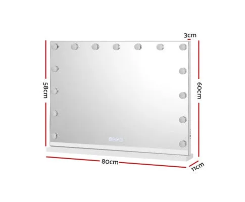 NEW Bluetooth Makeup Mirror 80X58cm Hollywood with Light Vanity Wall 18 LED