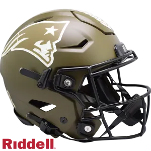 New England Patriots Helmet Riddell Authentic Full Size SpeedFlex Style Salute To Service
