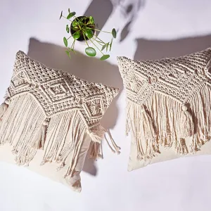 New Folkulture Boho or Bohemian Throw Pillow Covers (20x20 Inches), Set of 2 Covers!