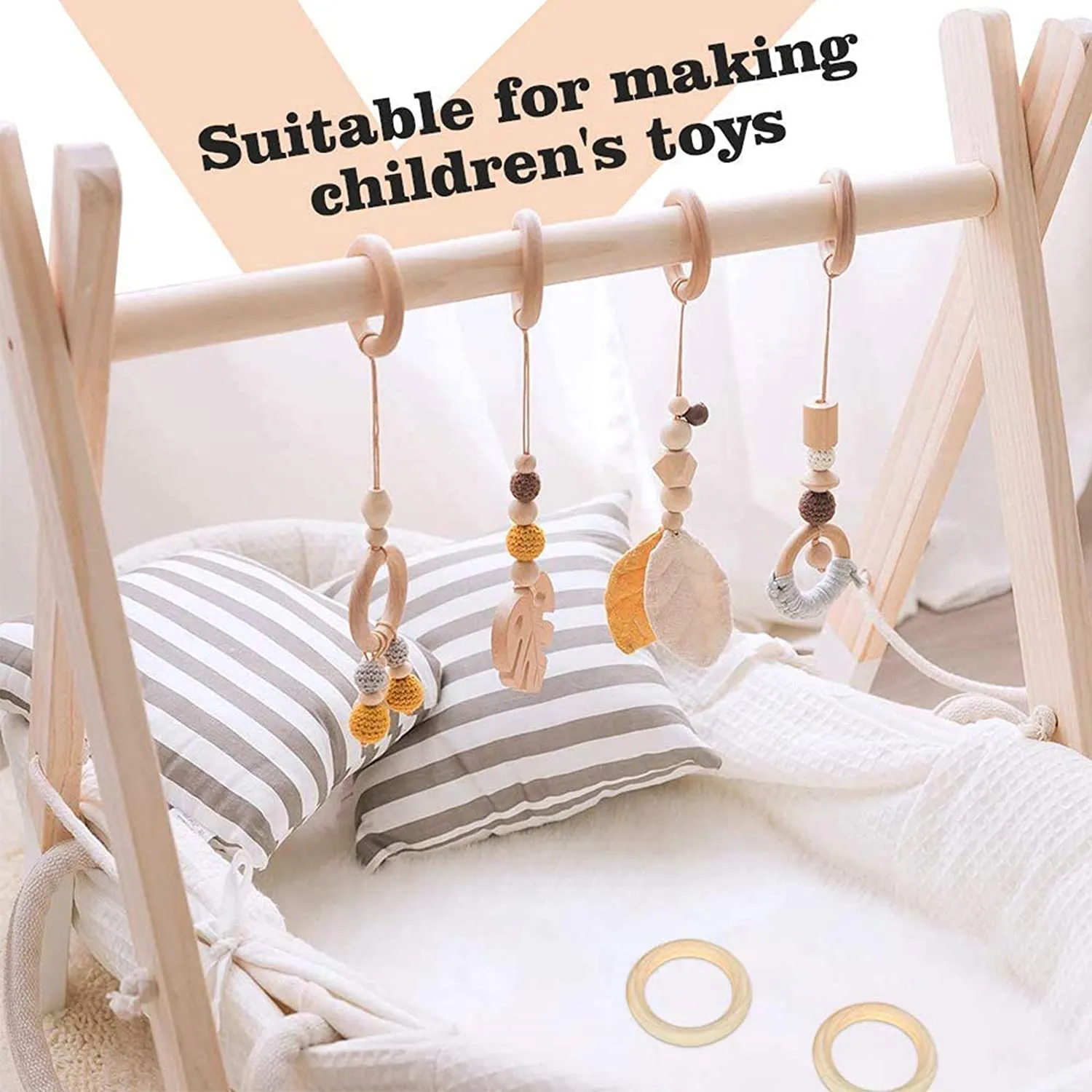 New Macrame Kit for Starter, YEESON 3mm Macrame Cord with 6 Wood Rings, 60pcs Wooden Beads, 4 Wooden Sticks for Macrame Plant Hanger, Macrame Wall Hanging, Knitting, DIY Crafts