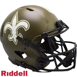 New Orleans Saints Helmet Riddell Authentic Full Size Speed Style Salute To Service
