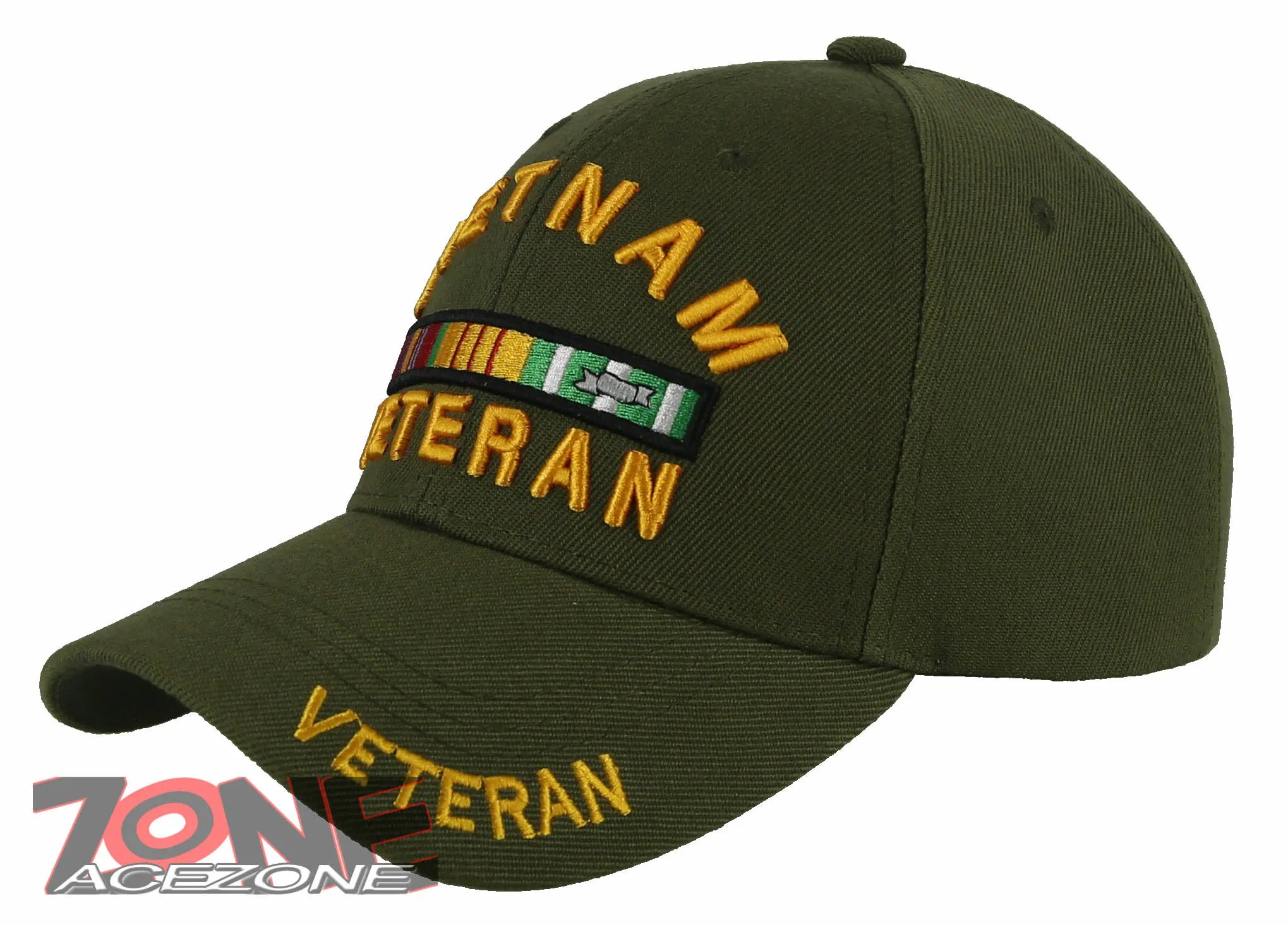 NEW! VIETNAM VETERAN GOLD MEDAL BALL CAP HAT OLIVE