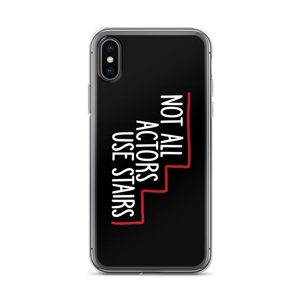 Not All Actors Use Stairs (Black iPhone Case)