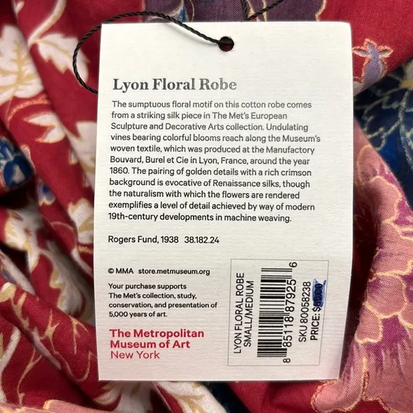 NWT The Metropolitan Museum of Art Lyon Floral Robe Multicolor Small/Medium