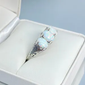 Opal Ring, Size 5, Art Deco Jewelry Design#D41 - Ready to Ship