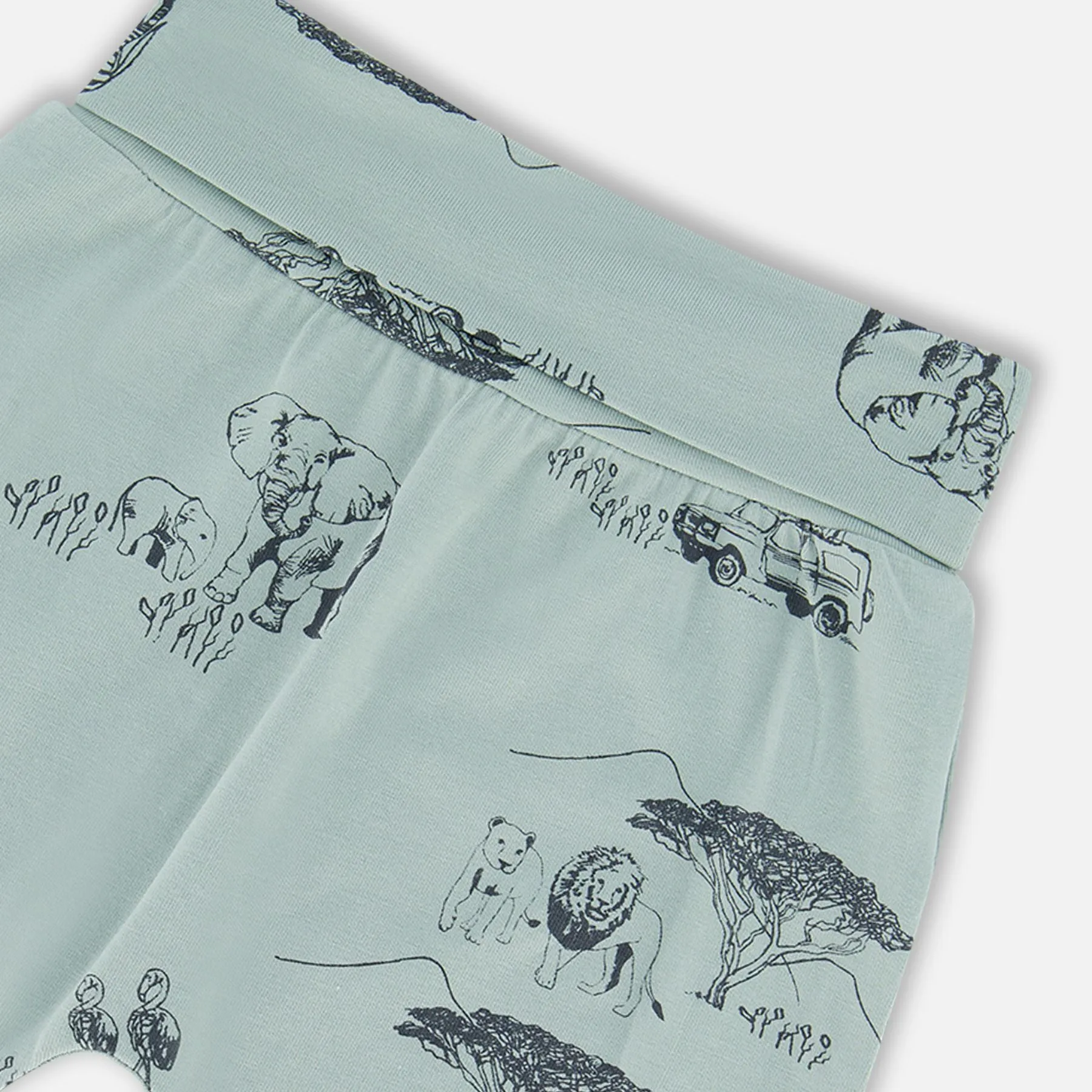 Organic Cotton Long Sleeve Top   Evolutive Pant Set, Small Jungle World