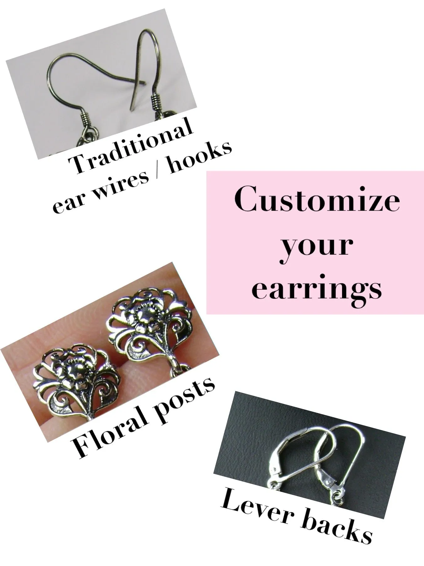 Peach CZ Earrings, Cubic Zirconia Edwardian Jewelry #E70