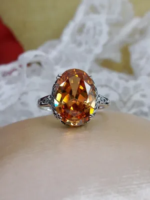 Peach CZ Ring, Revival Edwardian Jewelry #D70