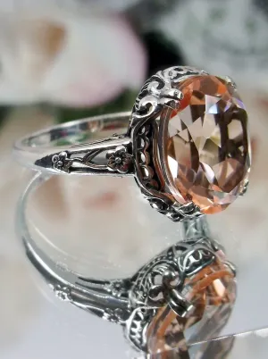Peach Topaz Ring, Edwardian Antique Reproduction Jewelry #D70z