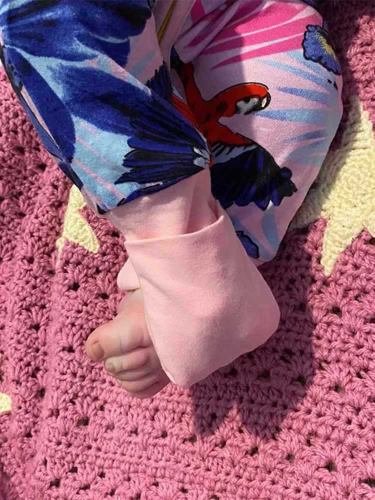 Pink Jungle Zip Sleepsuit with Hand & Feet Cuffs