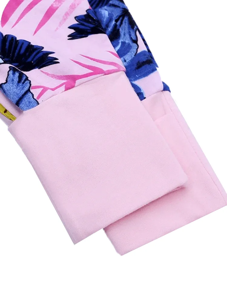 Pink Jungle Zip Sleepsuit with Hand & Feet Cuffs
