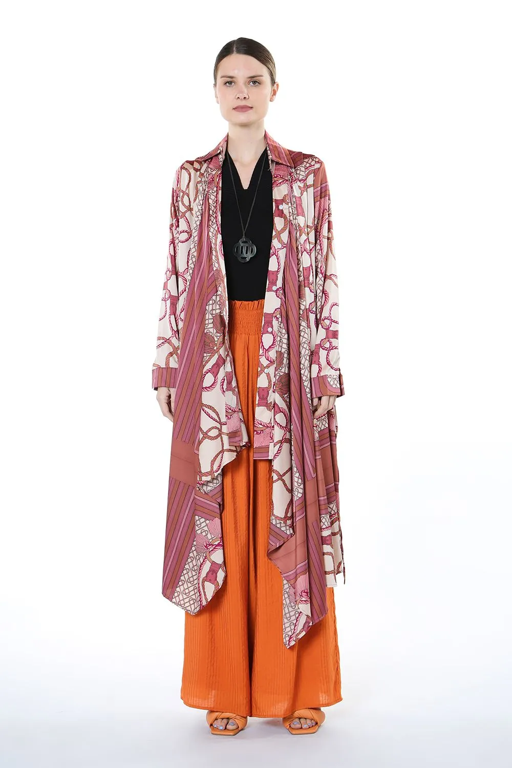 Pink Vintage Pattern Ropes Kimono One Size!