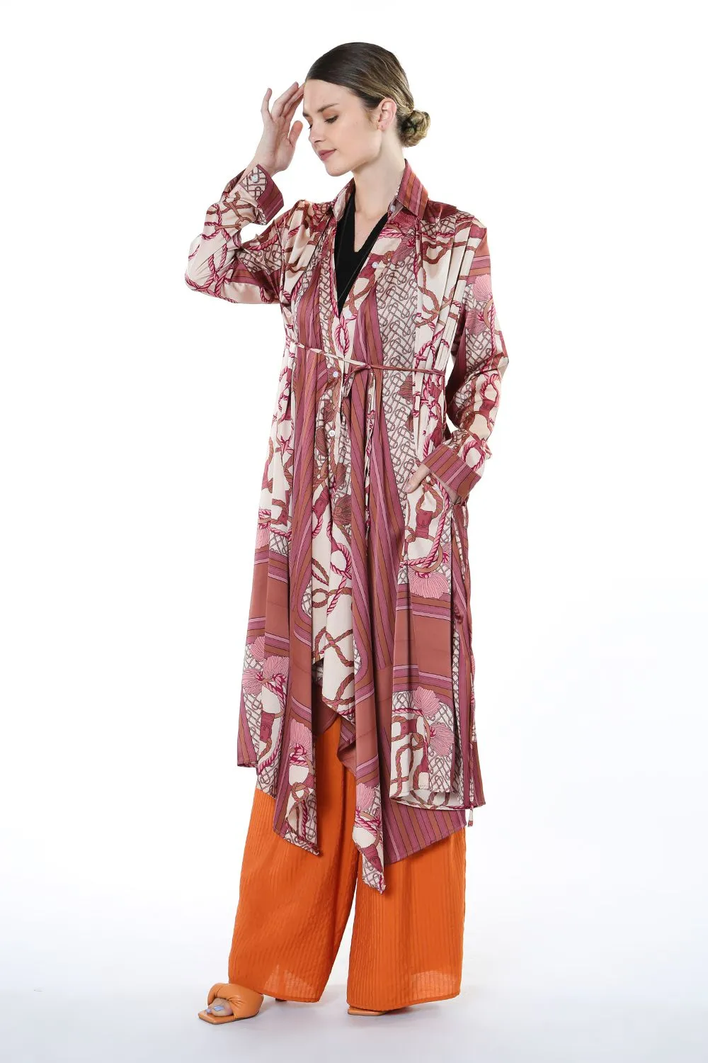 Pink Vintage Pattern Ropes Kimono One Size!