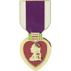 PINS- MEDAL, PURPLE HEART, II (1-1/8")