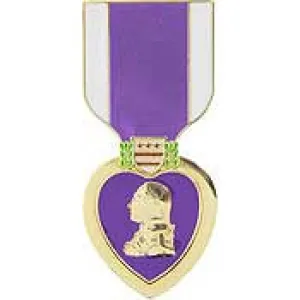 PINS- MEDAL, PURPLE HEART, LG (1-5/8")