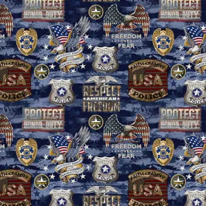 POLICE DEPARTMENT-Camo Flag-100% Cotton-1338PD