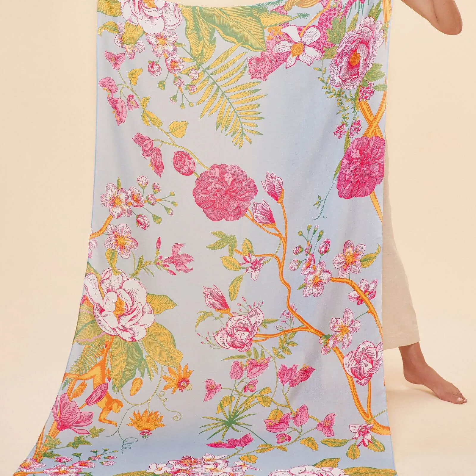 Powder Floral Jungle Print Scarf - Lavender