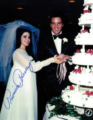 Priscilla Presley Signed Autographed Glossy 8x10 Photo w/ Elvis Presley (ASI COA)