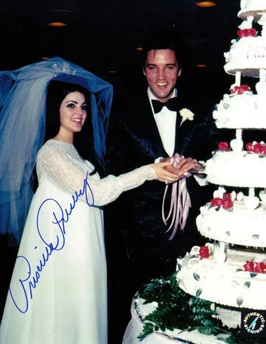 Priscilla Presley Signed Autographed Glossy 8x10 Photo w/ Elvis Presley (ASI COA)