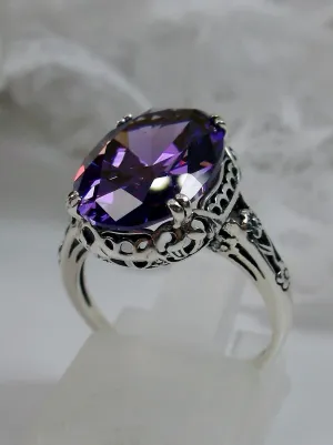 Purple CZ Ring, Revival Edwardian Jewelry #D70