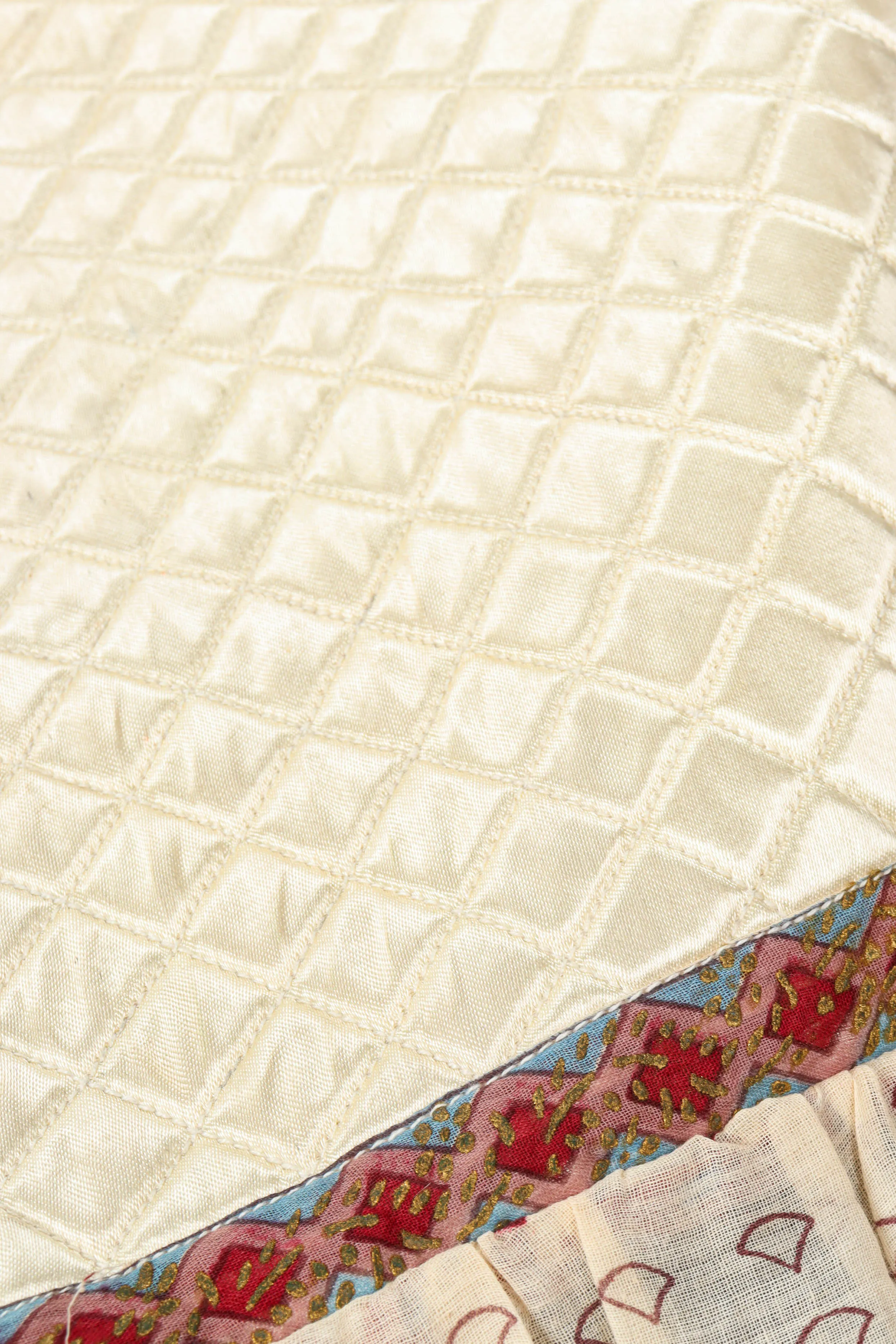 Quilted Shapes Print Sheer Dress