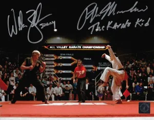 Ralph Macchio & William Zabka Signed Autographed "The Karate Kid" Glossy 8x10 Photo (ASI COA)