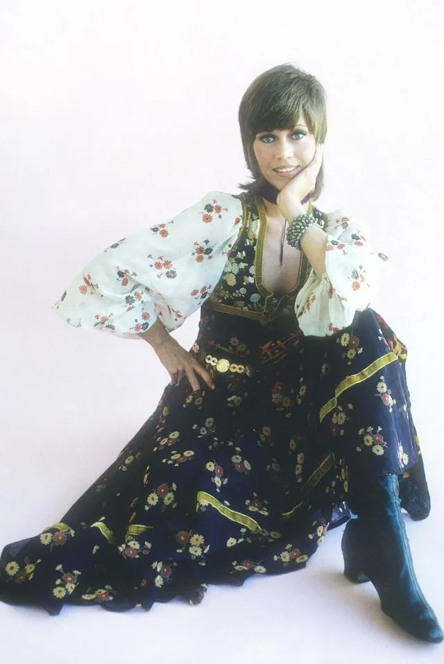 Rare 1968-71 Thea Porter Couture Unlabeled Silk Organza & Brocade Gipsy Dress w Balloon Sleeves