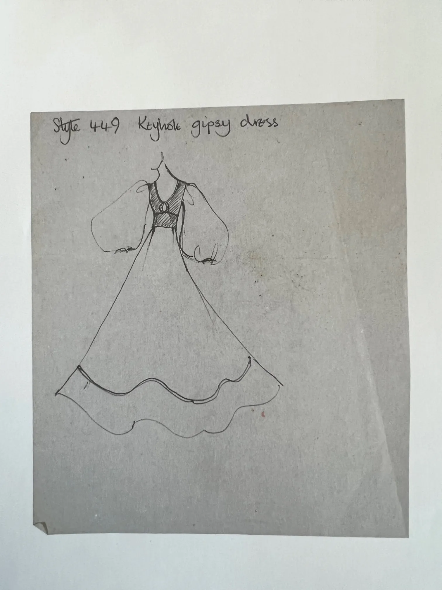 Rare 1968-71 Thea Porter Couture Unlabeled Silk Organza & Brocade Gipsy Dress w Balloon Sleeves
