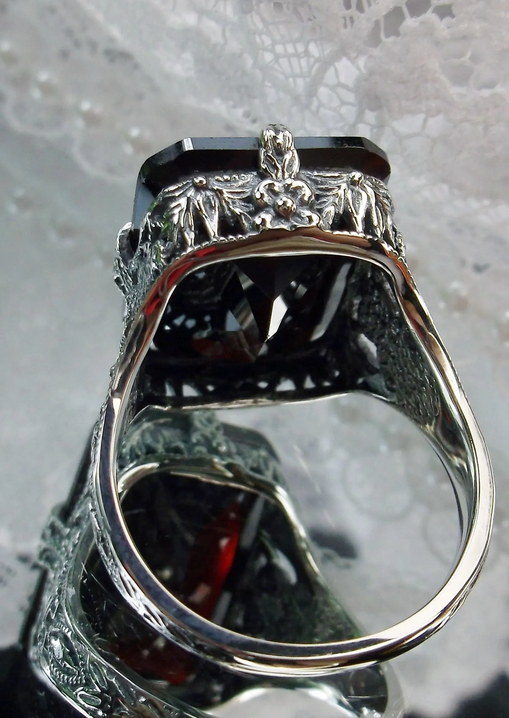 Red Garnet CZ Ring, Vintage Jewelry #D202